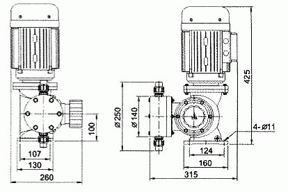 GM系列计量泵外形安装尺寸图